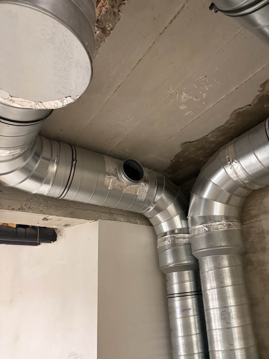 Detail ventilatie-aansluiting